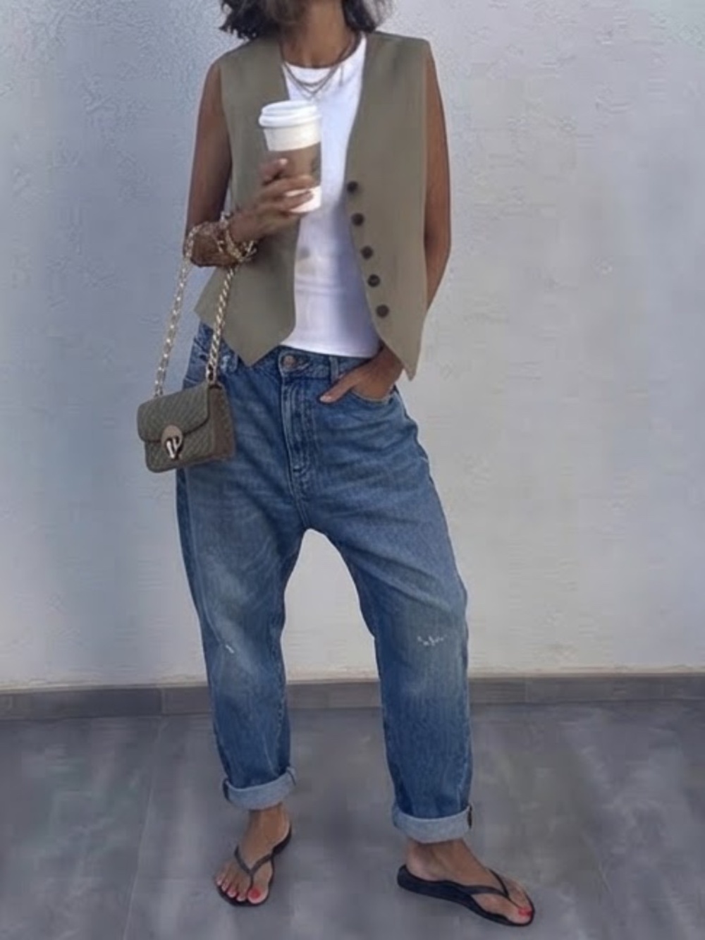 Bassike Light Wash Drop Crotch Slouch Jeans Size 27